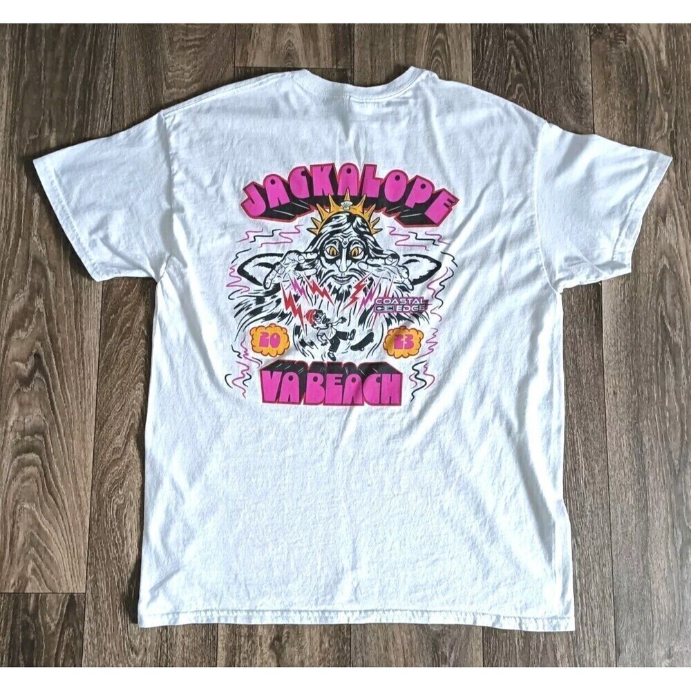 Virginia Beach Coastal Edge T-Shirt Men's Size Large White Short Sleeve